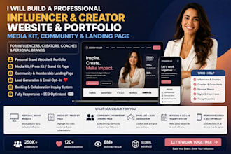 build influencer website creator portfolio media kit community landing page