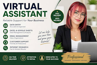 provide virtual assistant, data entry and excel support