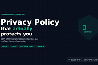 write a gdpr and ndpr compliant privacy policy for your app