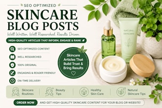 write SEO optimized skincare blog posts and articles