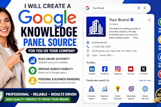 create a verified google panel knowledgepanel source for you or company