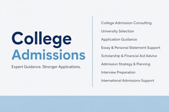 help with college admission consulting and application guidance and essays sop