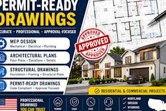 do engineering drawing, architect drawing mep for maryland oregon wy tn