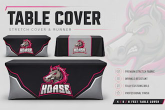 design custom tablecloth, table cover, table runner and stretch cover