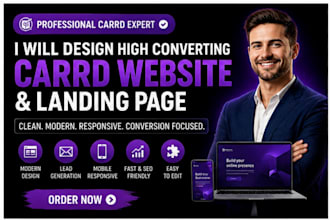 design a high converting carrd website and carrd landing page
