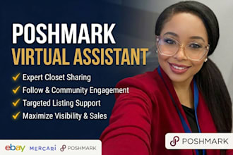 be your expert poshmark virtual assistant for closet sharing and growth