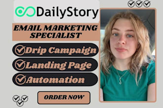 setup dailystory drip campaign dailystory landing page contact automation