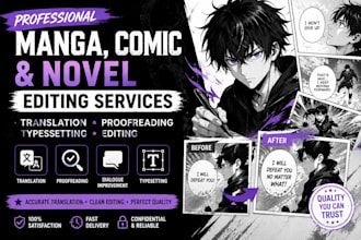 translate, proofread, edit, and typeset manga, comics, and novels
