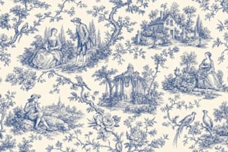 design toile de jouy seamless pattern textile pattern fabric print and wallpaper