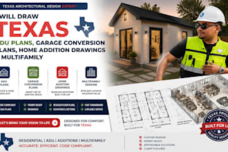 draw texas adu plans garage conversion plans home addition drawings multifamily