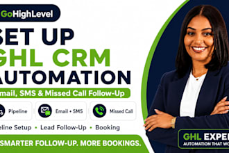 setup gohighlevel CRM pipeline, ghl SMS automation ghl missed call follow up