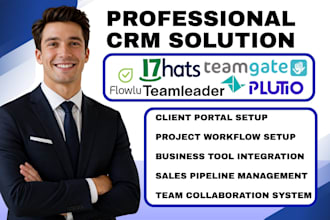 setup flowlu crm client portals teamleader plutio teamgate 17hats integration