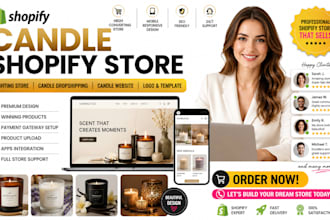 design candle shopify store lighting store candle dropshipping candle website