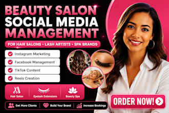 manage social media for hair salon eyelash hair extension brand beauty salon spa