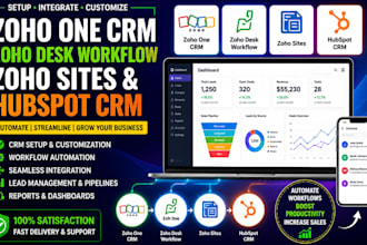 setup integrate customize zoho one CRM zoho desk workflow zoho sites hubspot crm