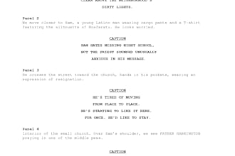 your comic book script, outline, or editorial pitch