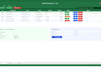 create a custom excel spreadsheet connected to your sql server database