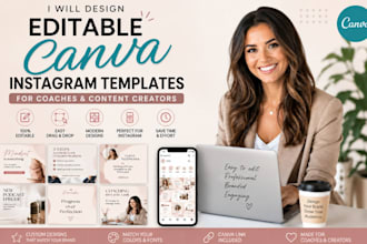 design editable canva instagram templates for coaches and content creators