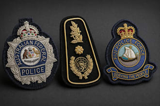 make premium hand embroidered bullion wire military badges