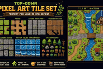design top down isometric pixel art,pixel art background,pixel tileset animation