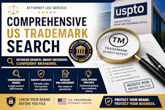 conduct a comprehensive US trademark search and provide a legal opinion