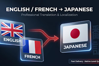 translate english and french content into japanese