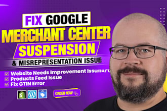 fix google merchant center suspension, misrepresentation, shopping or feed error