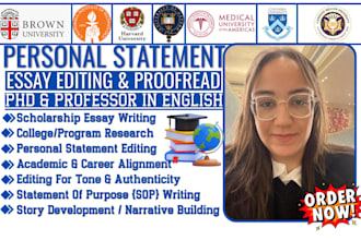 edit your personal statement, residency, or fellowship college application essay