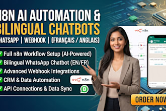 setup n8n ai automation francais anglais, whatsapp chatbot bilingual, webhook