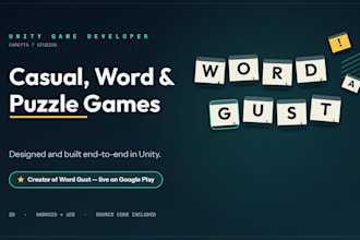 develop your casual, word or puzzle mobile game in unity