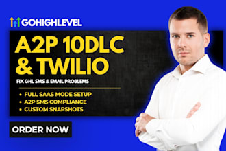 setup go highlevel a2p 10dlc registration, twilio, and ghl email deliverability