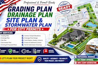create grading plan drainage plan site plan and stormwater plan for city permits