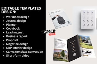 be your canva expert, design editable templates on canva adobe indesign figma
