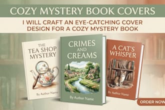 craft an eye catching cover design for a cozy mystery book