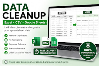 clean and organize excel, CSV and spreadsheet data