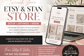 setup stan store, etsy shop, stan store marketing, upload digital products pod
