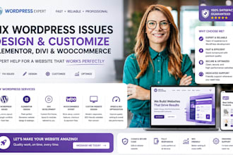fix wordpress issues design elementor custom site divi woocommerce expert help