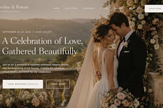 design squarespace wedding website with rsvp invitation registry