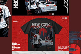 create custom jdm car and motorcycle t shirt graphic design
