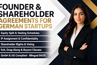 draft founder and shareholder agreements for your german startup