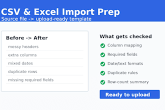 format CSV or excel files for CRM import templates