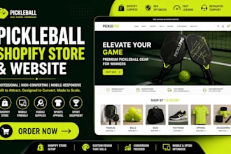 design pickleball shopify store pickleball website sports gear apparel store