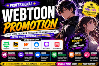promote your webtoon, webcomic, or manga on tapas, voyceme