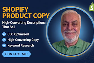 write high converting shopify product descriptions and copy