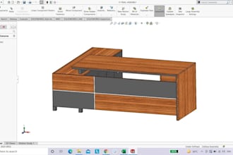 create modular office furniture cad design interior assembly technical drawing