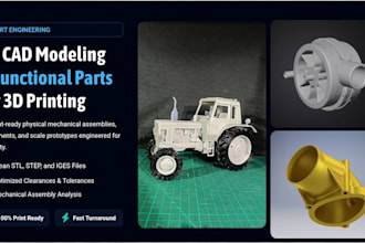 do 3d cad model and mechanical part design for 3d printing and manufacturing