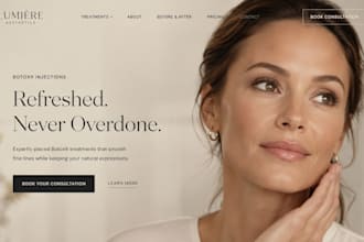 design squarespace botox filler aesthetic clinic website with booking