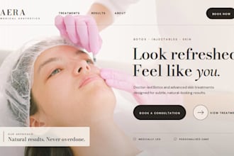 design squarespace med spa website botox aesthetic clinic booking website