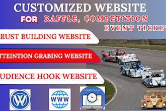 design legal raffle website giveaway competition website event ticket website
