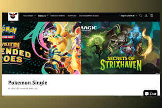 design custom pokemon website trading card website tcg website pokemon store